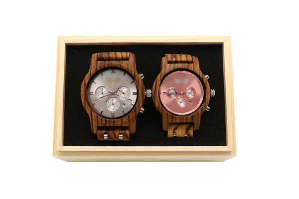 Couple Wood Watches Light + Bloom