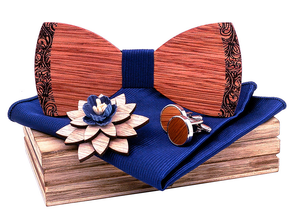 Wood Bow Tie Set 4