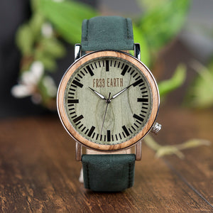 Forest Wood/Leather Watch