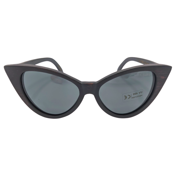Cat Black Wood Sunglasses