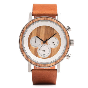 Ovo Wood/Leather Watch